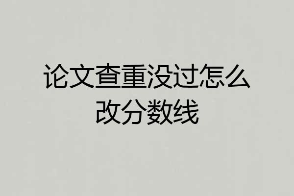 论文查重没过怎么改分数线