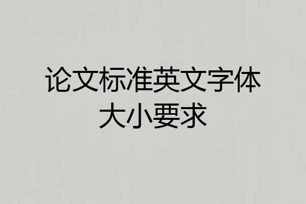论文标准英文字体大小要求