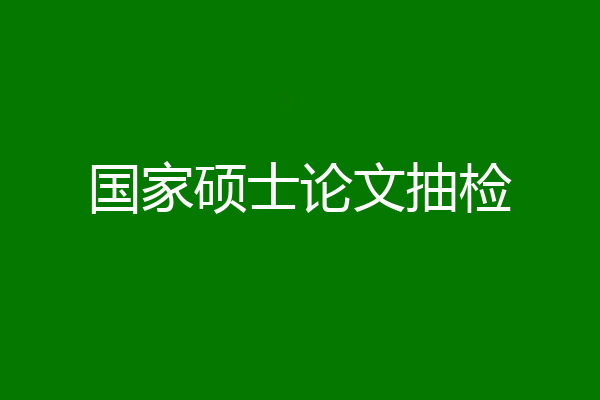 国家硕士论文抽检