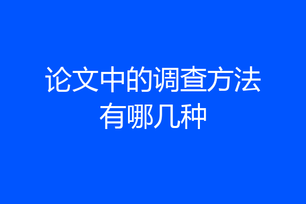 论文中的调查方法有哪几种