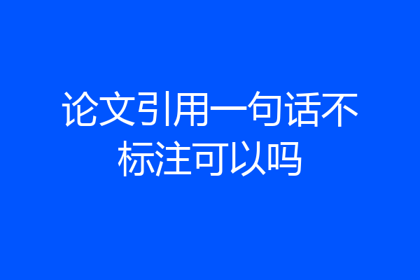 论文引用一句话不标注可以吗