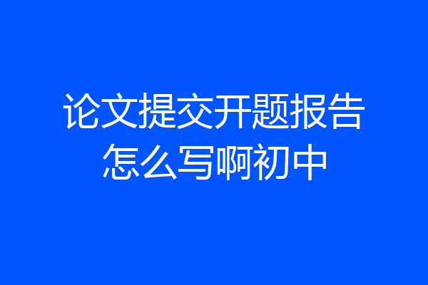 论文提交开题报告怎么写啊初中