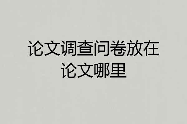 论文调查问卷放在论文哪里