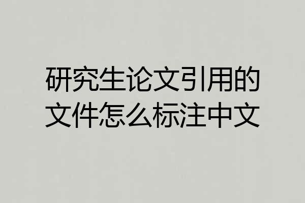 研究生论文引用的文件怎么标注中文