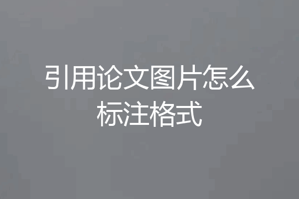 引用论文图片怎么标注格式