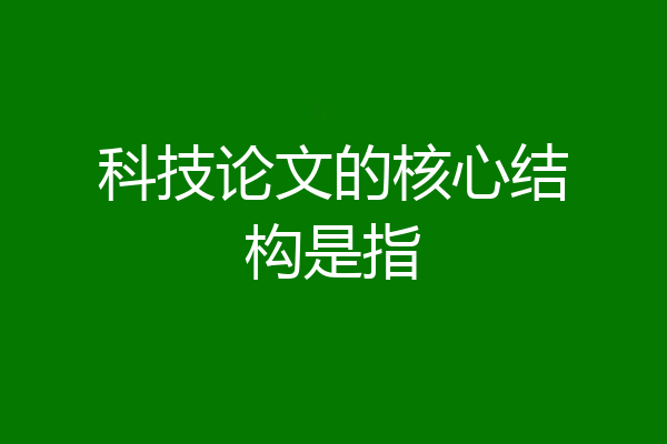 科技论文的核心结构是指