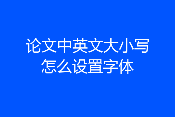 论文中英文大小写怎么设置字体