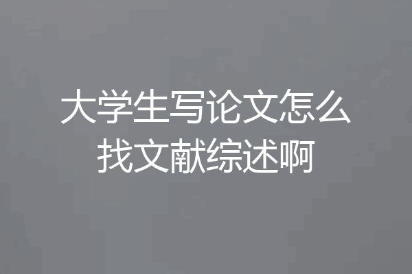 大学生写论文怎么找文献综述啊