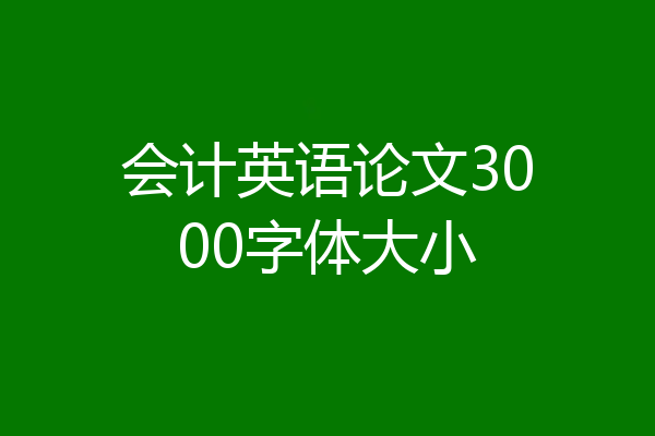 会计英语论文3000字体大小