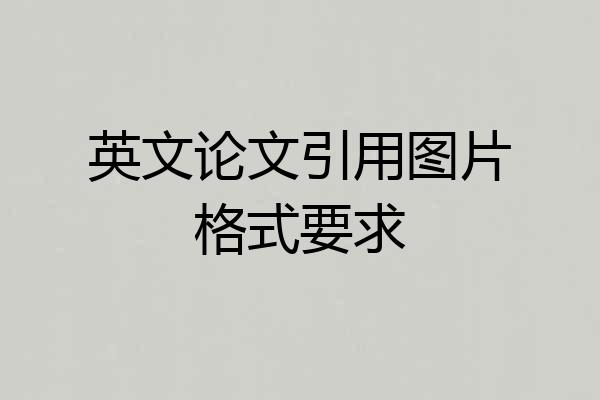 英文论文引用图片格式要求