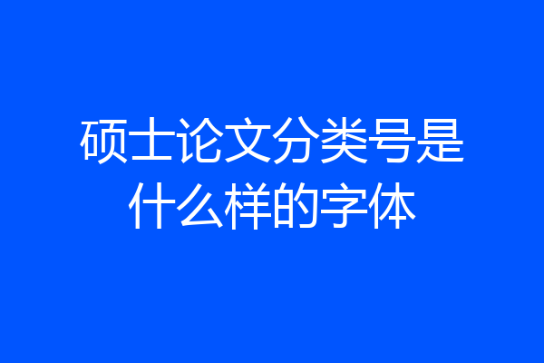 硕士论文分类号是什么样的字体