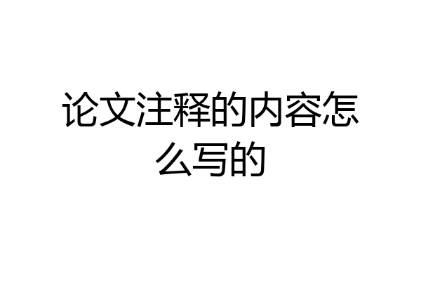 论文注释的内容怎么写的