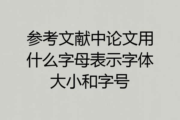 参考文献中论文用什么字母表示字体大小和字号