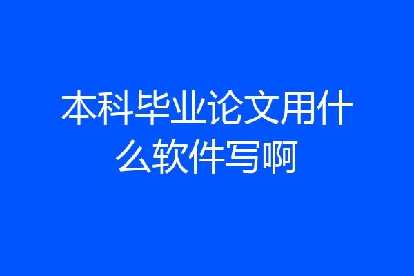 本科毕业论文用什么软件写啊