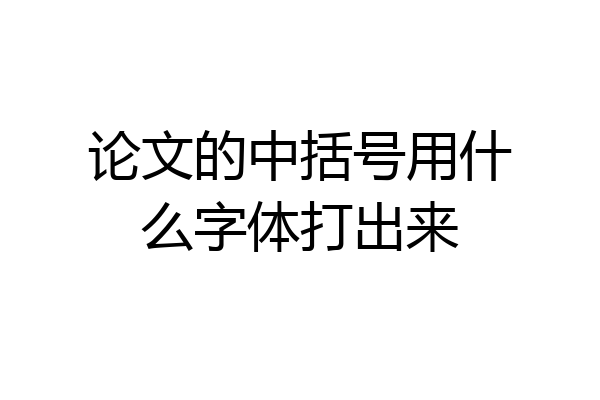论文的中括号用什么字体打出来
