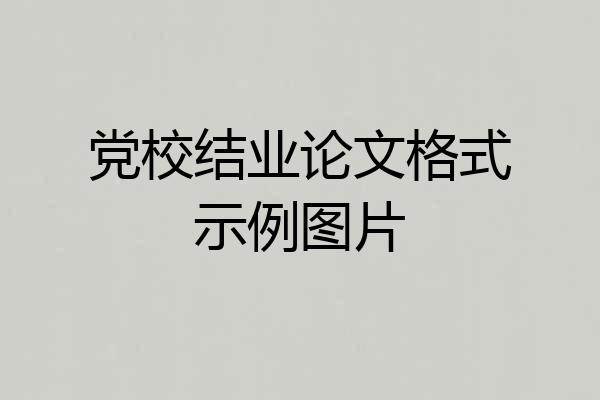 党校结业论文格式示例图片