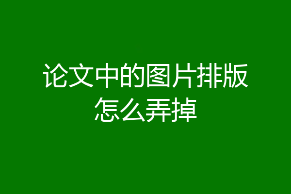 论文中的图片排版怎么弄掉