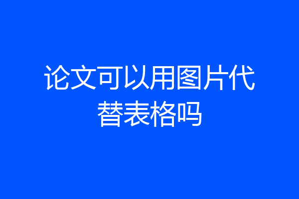论文可以用图片代替表格吗
