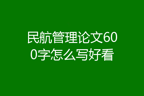 民航管理论文600字怎么写好看