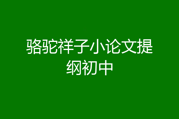 骆驼祥子小论文提纲初中