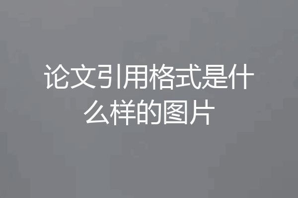 论文引用格式是什么样的图片