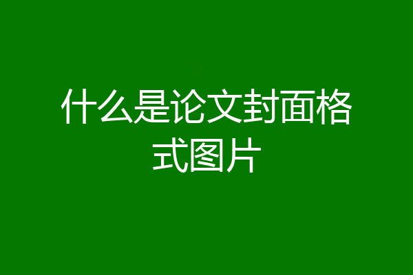 什么是论文封面格式图片