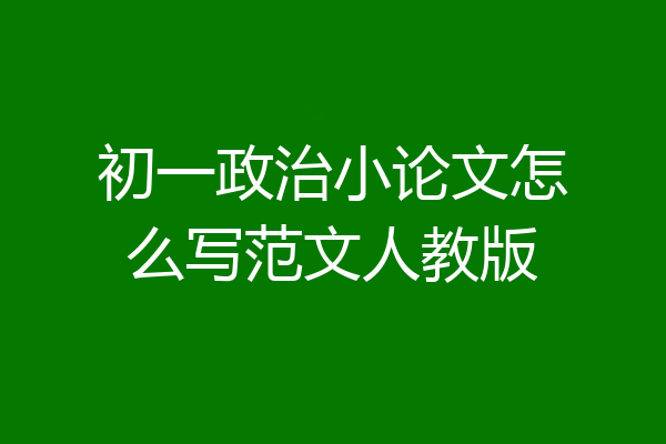 初一政治小论文怎么写范文人教版