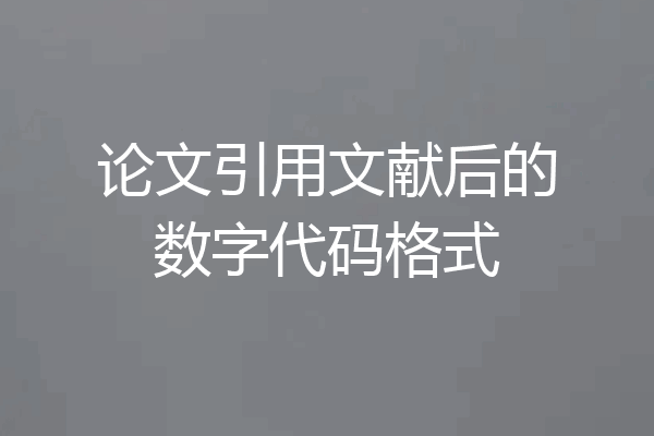 论文引用文献后的数字代码格式