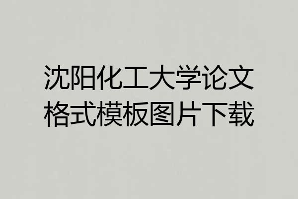 沈阳化工大学论文格式模板图片下载