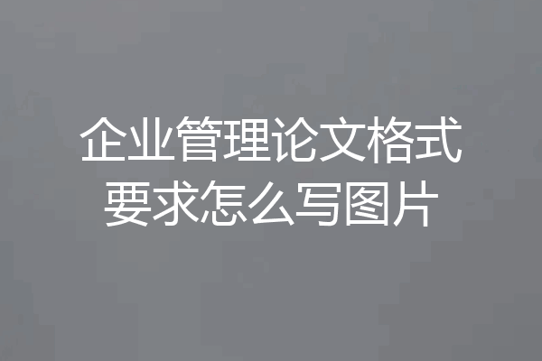 企业管理论文格式要求怎么写图片