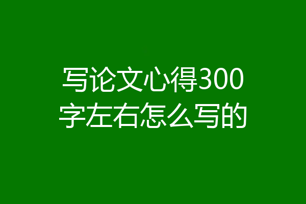 写论文心得300字左右怎么写的