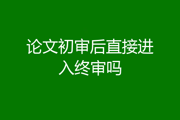 论文初审后直接进入终审吗