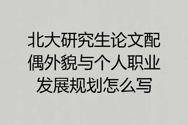 北大研究生论文配偶外貌与个人职业发展规划怎么写