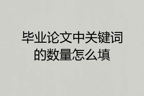 毕业论文中关键词的数量怎么填