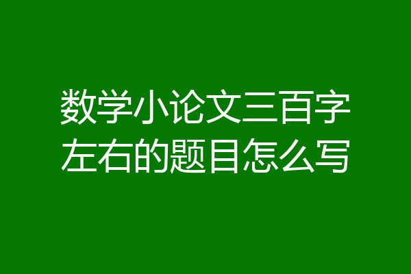 数学小论文三百字左右的题目怎么写