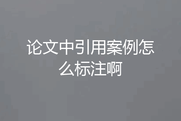 论文中引用案例怎么标注啊