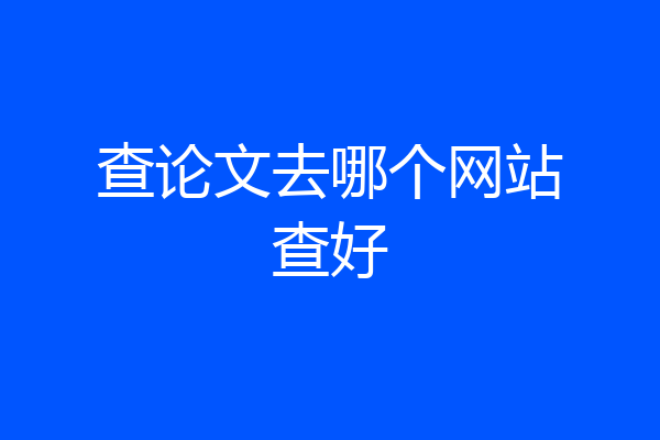 查论文去哪个网站查好