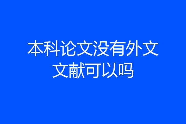 本科论文没有外文文献可以吗