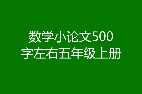 数学小论文500字左右五年级上册