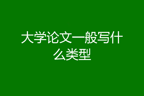 大学论文一般写什么类型