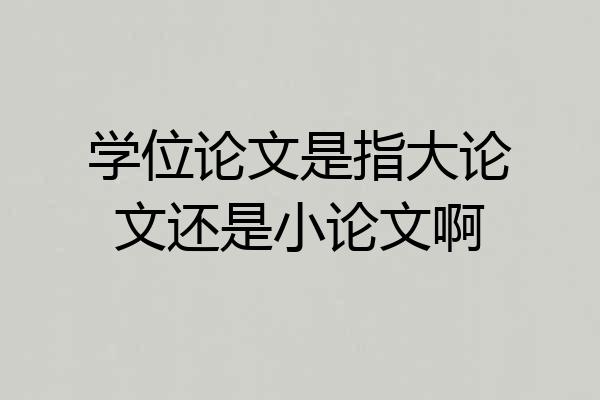 学位论文是指大论文还是小论文啊