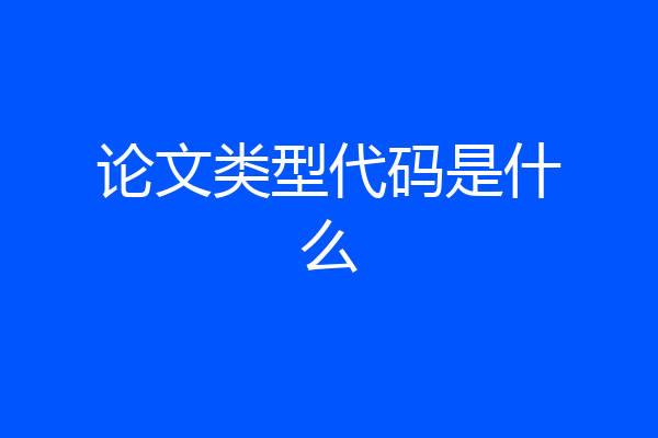 论文类型代码是什么