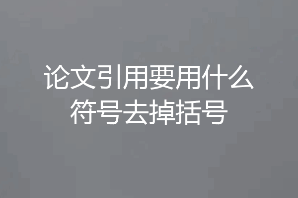 论文引用要用什么符号去掉括号
