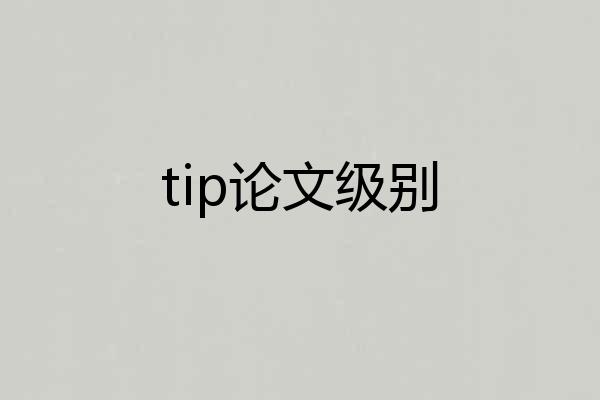 tip论文级别