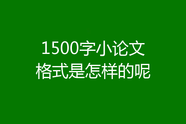 1500字小论文格式是怎样的呢