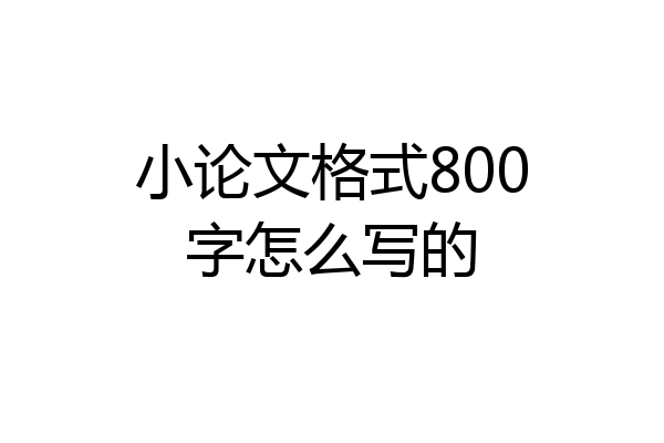 小论文格式800字怎么写的