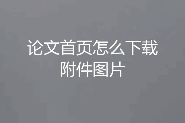 论文首页怎么下载附件图片
