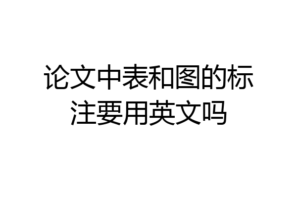 论文中表和图的标注要用英文吗