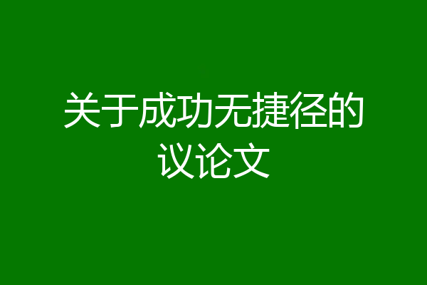 关于成功无捷径的议论文