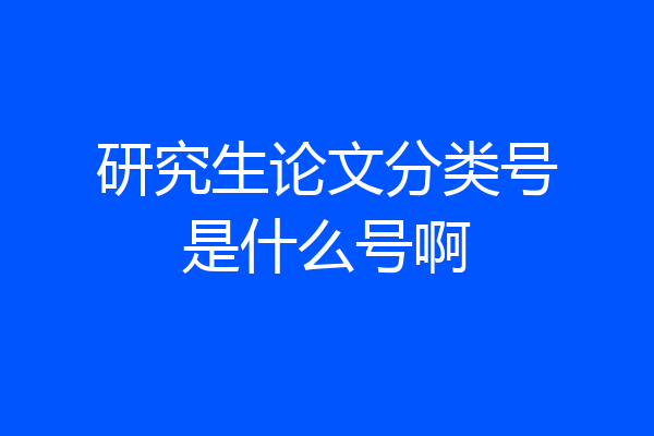 研究生论文分类号是什么号啊
